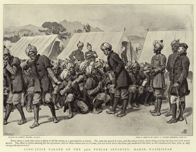 Limoensapparade van de 33e Punjab-infanterie, Makin, Waziristan door Robert Barnes